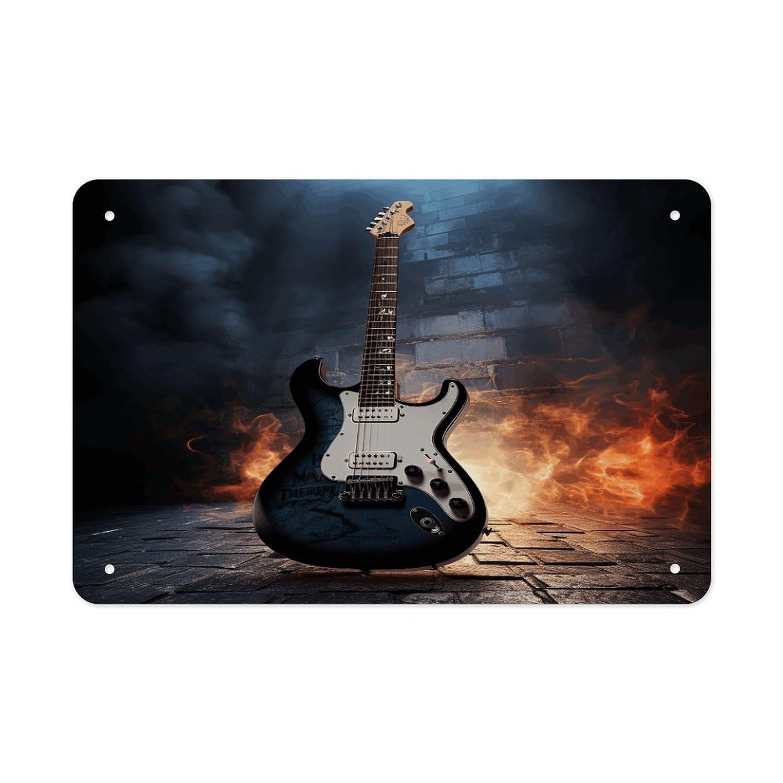 Fodpand Style Electric Guitar Wall Art Metal Signs Tin Sign