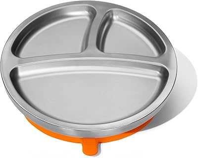 Avanchy stainless steel baby plate with silicone suction