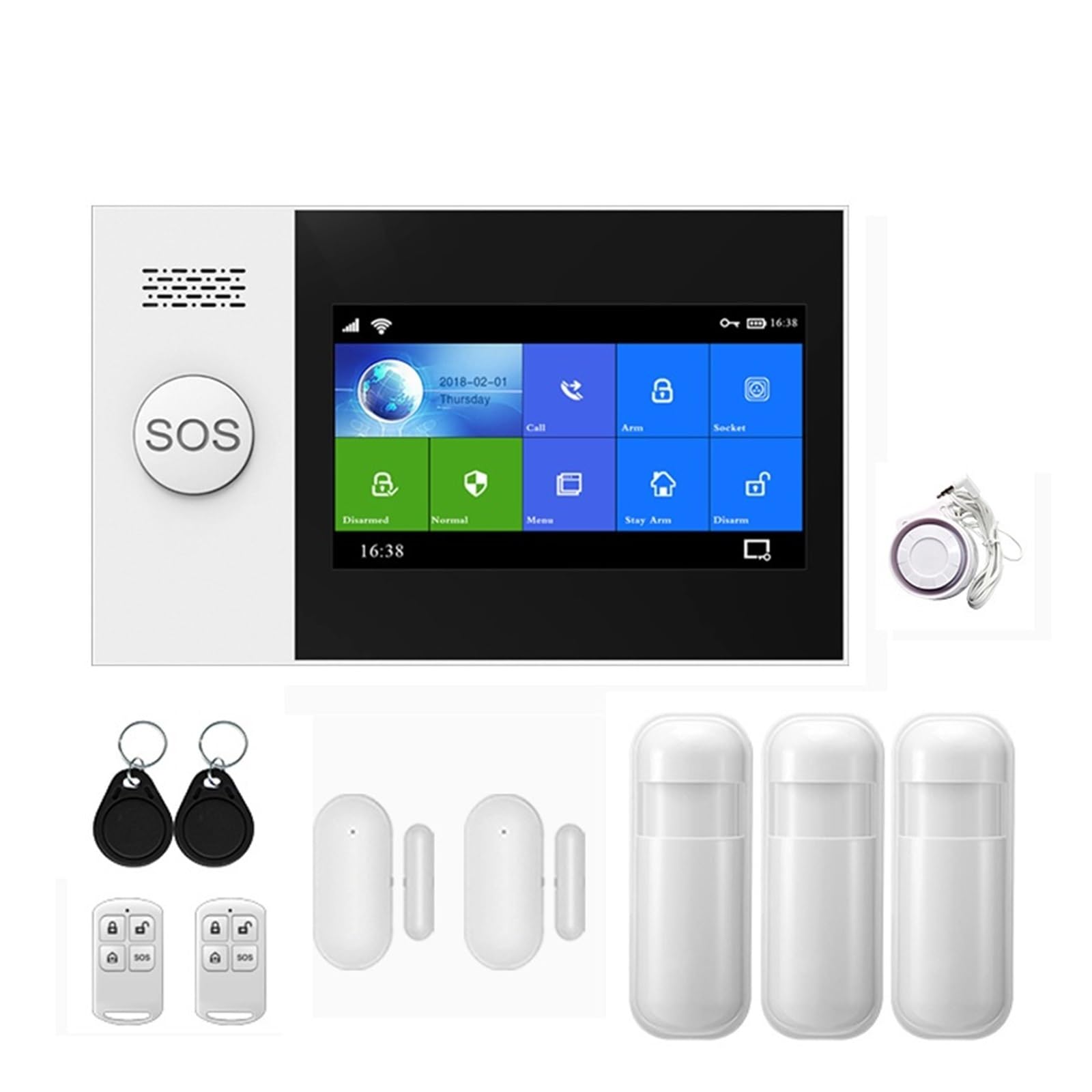 Sistemi Allarme Casa Di Allarme Antifurto WiFi Wireless For APP Domestica Con Telecomando Kit Fai Da Te Tuya Smart Life(C)