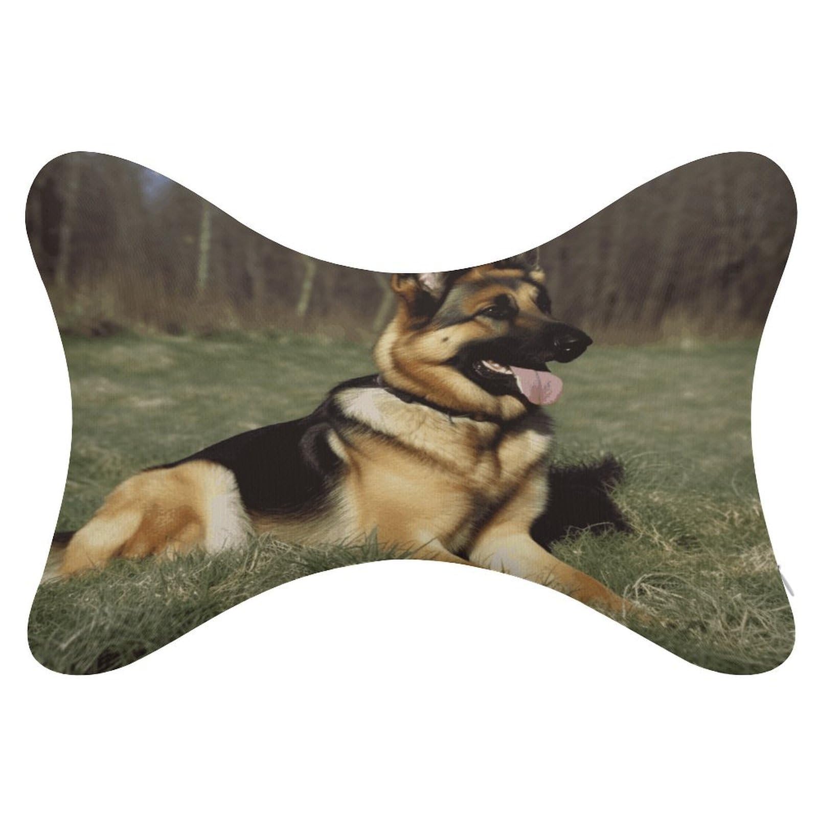 VstaDank German Shepherd Dog Car Neck Pillows 2 Pack Removable Ergonomic Cervical Support Pillow Fashion Cozy Bone Shaped Pillows Soft Car Headrest Pillow for Office Airplane Most Car