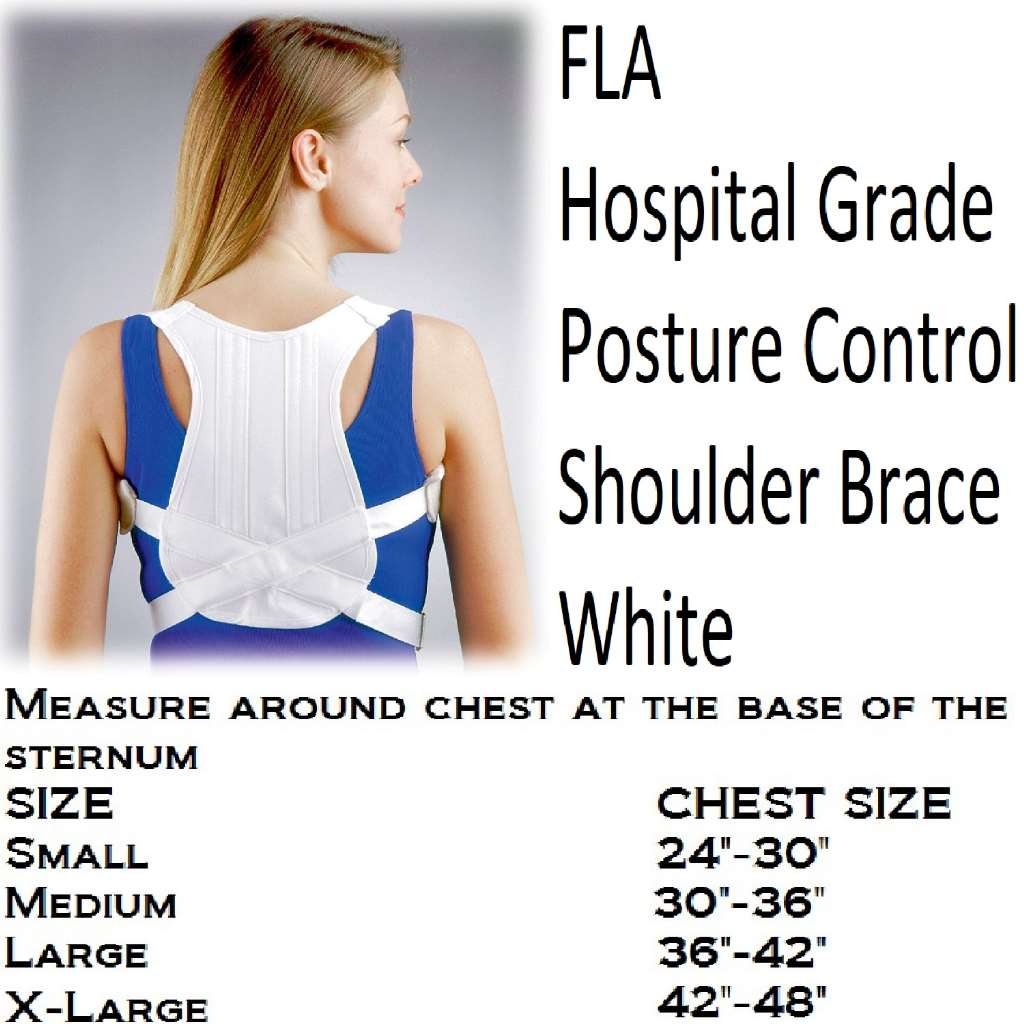 FLA ORTHOPEDICS16-420SMSTD Posture Control Shoulder Brace, White, Small