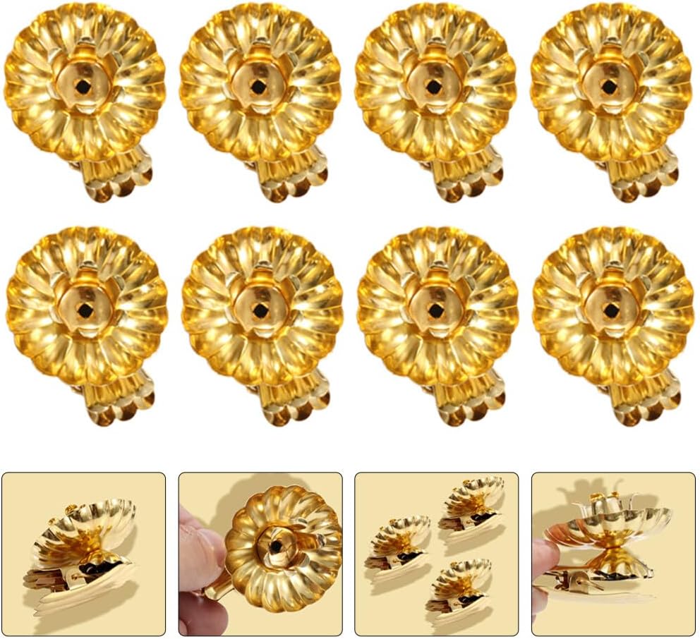 PRETYZOOM 15pcs Christmas Candle Holder Clips Metal Candlestick Clips for Secure Candle Display for Holiday Parties and Home Decor Stable Flat Bottom Design