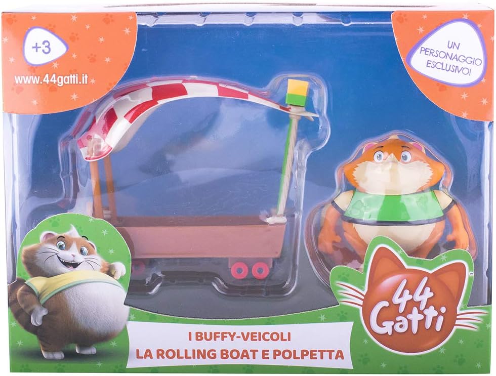 Smoby - 44 Buffycats Vehicles Cats, 7600180201, +3 Years, with 8 cm Figure, 3 Variants, Multi-coloured - Image 3