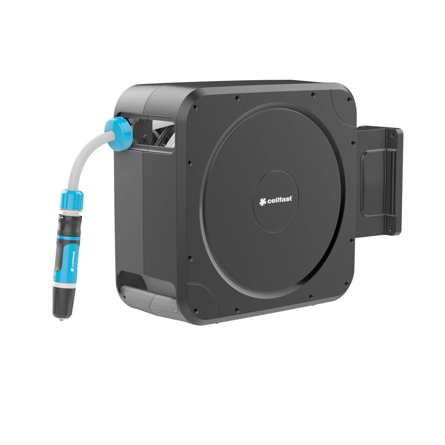 CELLFAST Schautrommel Set Automatisch Schlauchaufroller Mit Wandhalterung Wandschlauchhalter Anschlussschlauch Reinigungsspritze Schnellkupplung Schlauchanschluss