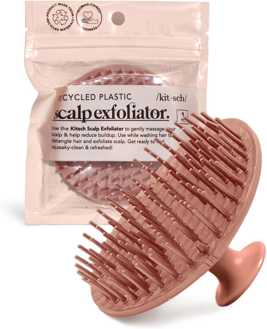 Kitsch Scalp Massager – Shampooborstel met hoofdhuidscrubber en exfoliator voor haargroei, alle haartypes (terracotta)