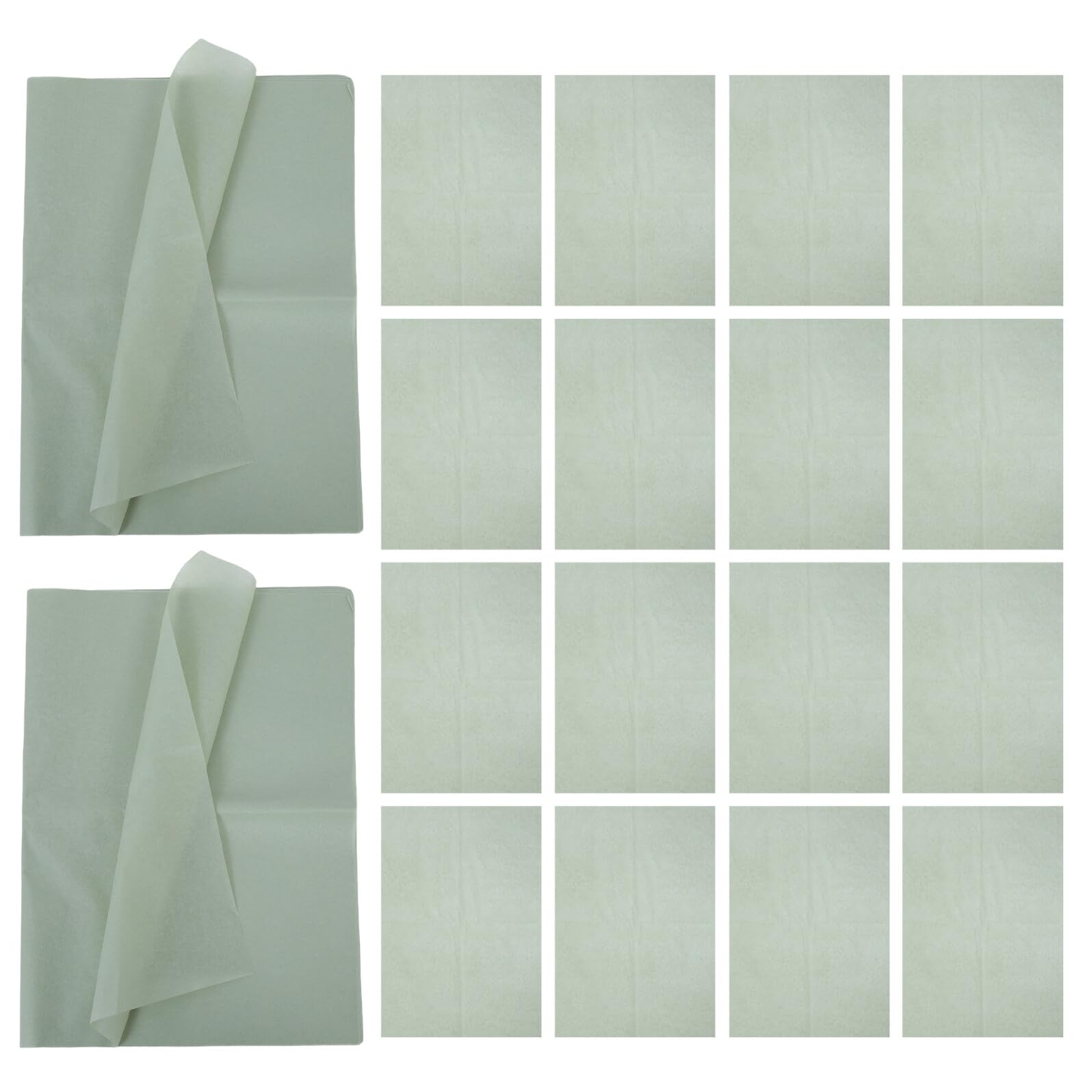 ifundom Carta Velina Verde Salvia Facile da Piegare 100 Fogli 50x35cm Carta da Regalo Floreale per Confezioni Regali e Decorazioni Matrimonio per Vacanze e Festività