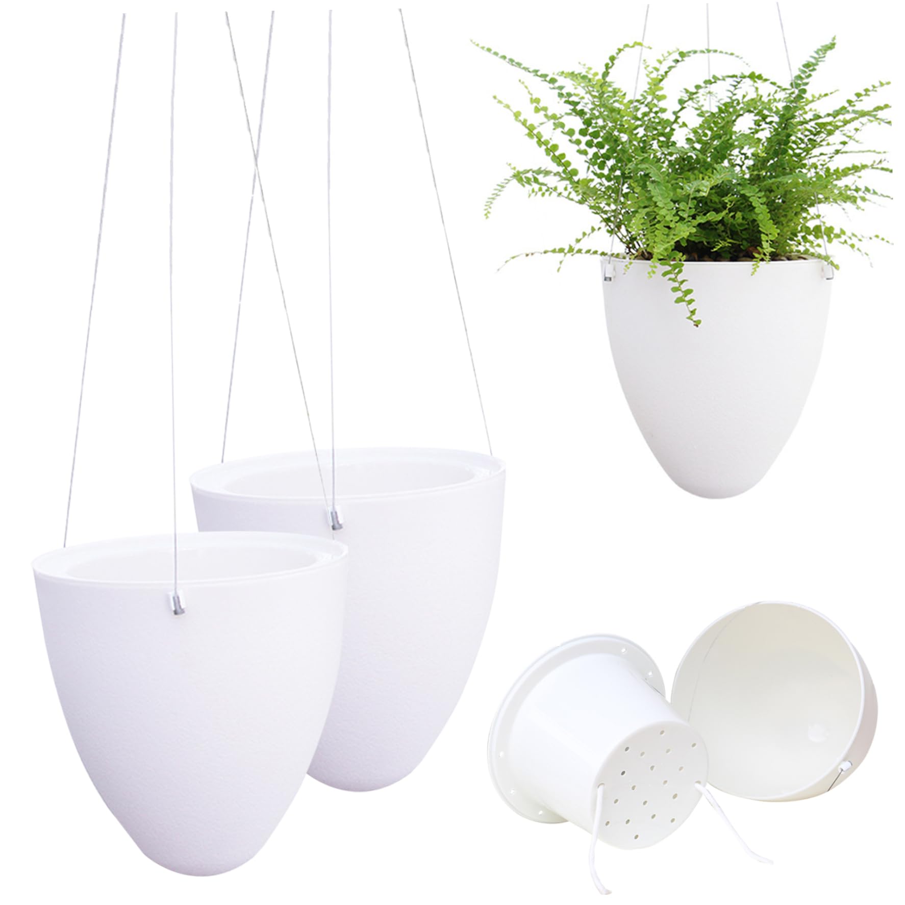 Pots de fleurs à suspendre arrosage automatique pour éviter les racines pourries lot de 2