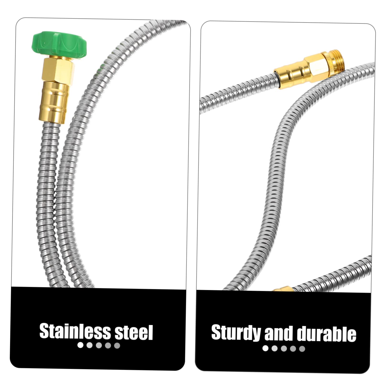 Flexibler aus Metall Edelstahl Verlängerung Gartenschlauch 1,5m 3/8 Innendurchmesser 5/8 Außendurchmesser Einfach zu Lagern und Entfernen für Gartenbewässerung
