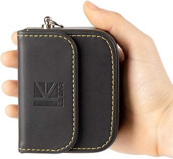 KBEAR Earbud Case, in Ear Monitor Case Portable Earphone Carrying Case, Headphone Accessories Storage Bag for KZ ZS10 PRO, ZS12 PRO X, ZSN PRO X, ZST, ZAR, ZAS, ZAX Wired Earbuds and IEM Cable (Black)