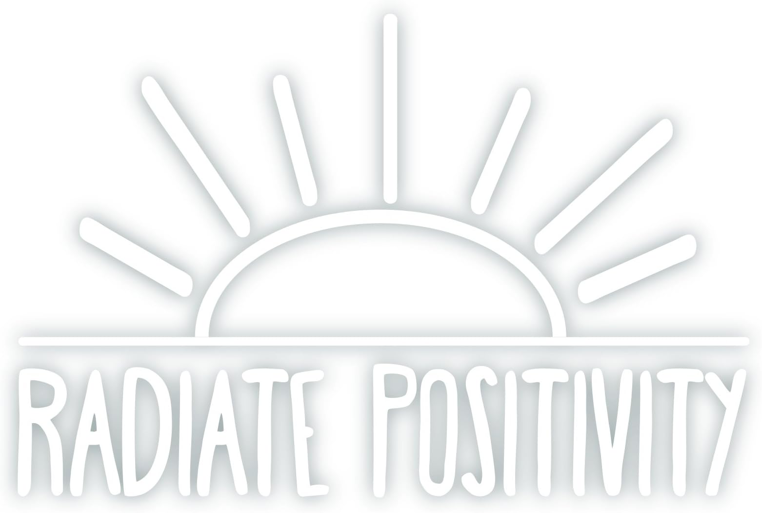 Radiate Positivity Vinyl Sticker Decal 3.3"x5" (White)