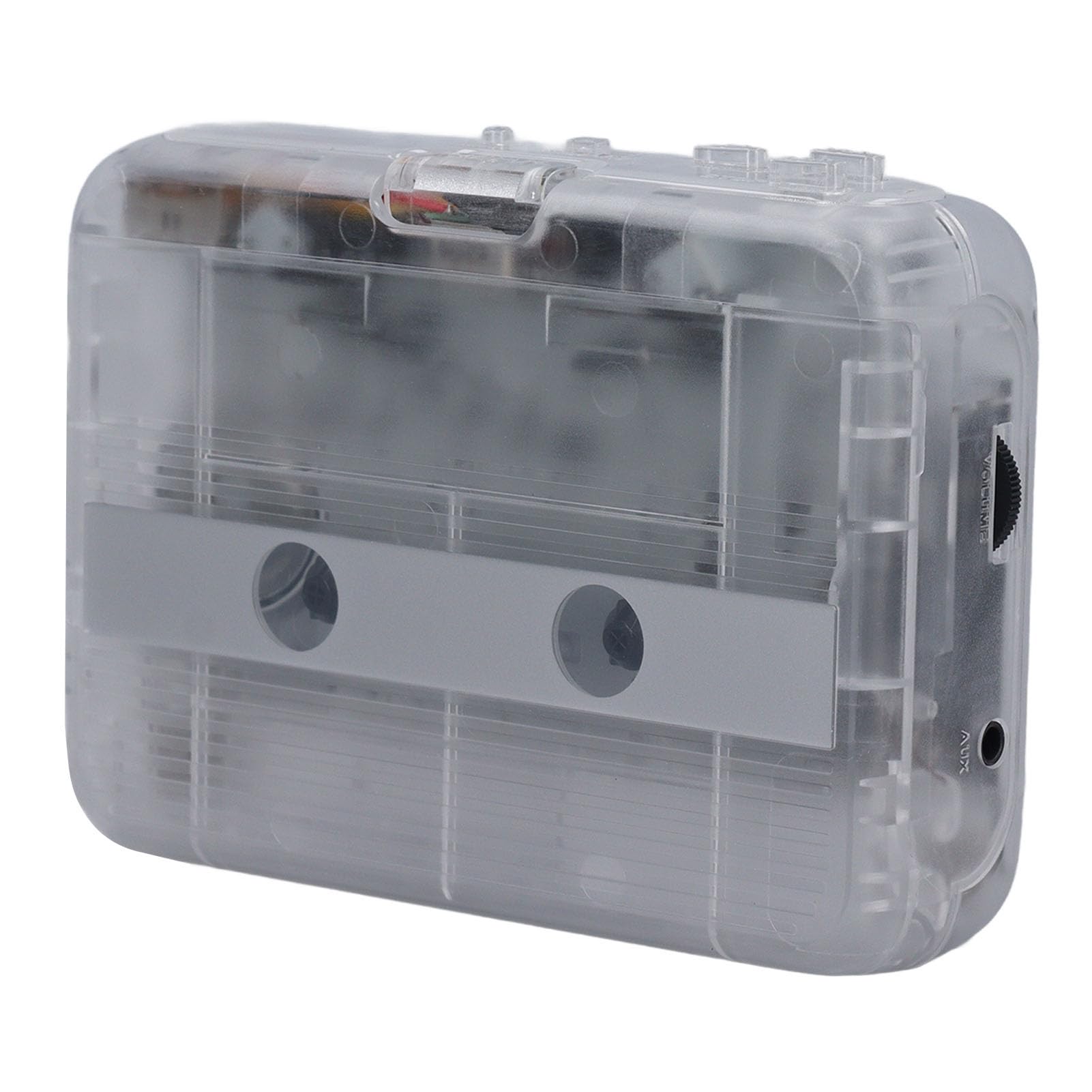 Fockety Lettore di Cassette, Lettore di Cassette Bluetooth con Inversione Automatica ' Stereo, di Portatile con Auricolare Cavo di Alimentazione USB Batteria AA per Parco Domestico (Trasparente)