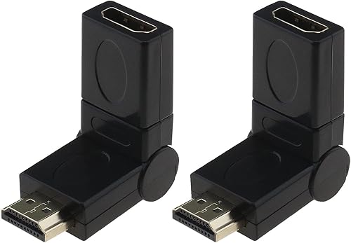 The Lord of the Tools 2 unids HDMI macho a hembra adaptador giratorio 90 180 270 ángulo de 360 grados ajustable HDMI cable de extensión giratorio