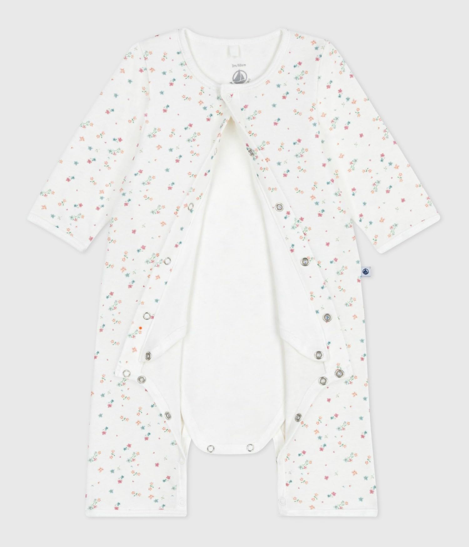 Petit Bateau Bodyjama Bébé sans Pieds en Coton Imprimé Fleuri A0e0m01 Vêtements Nuit Bébé Fille (Lot de 1)