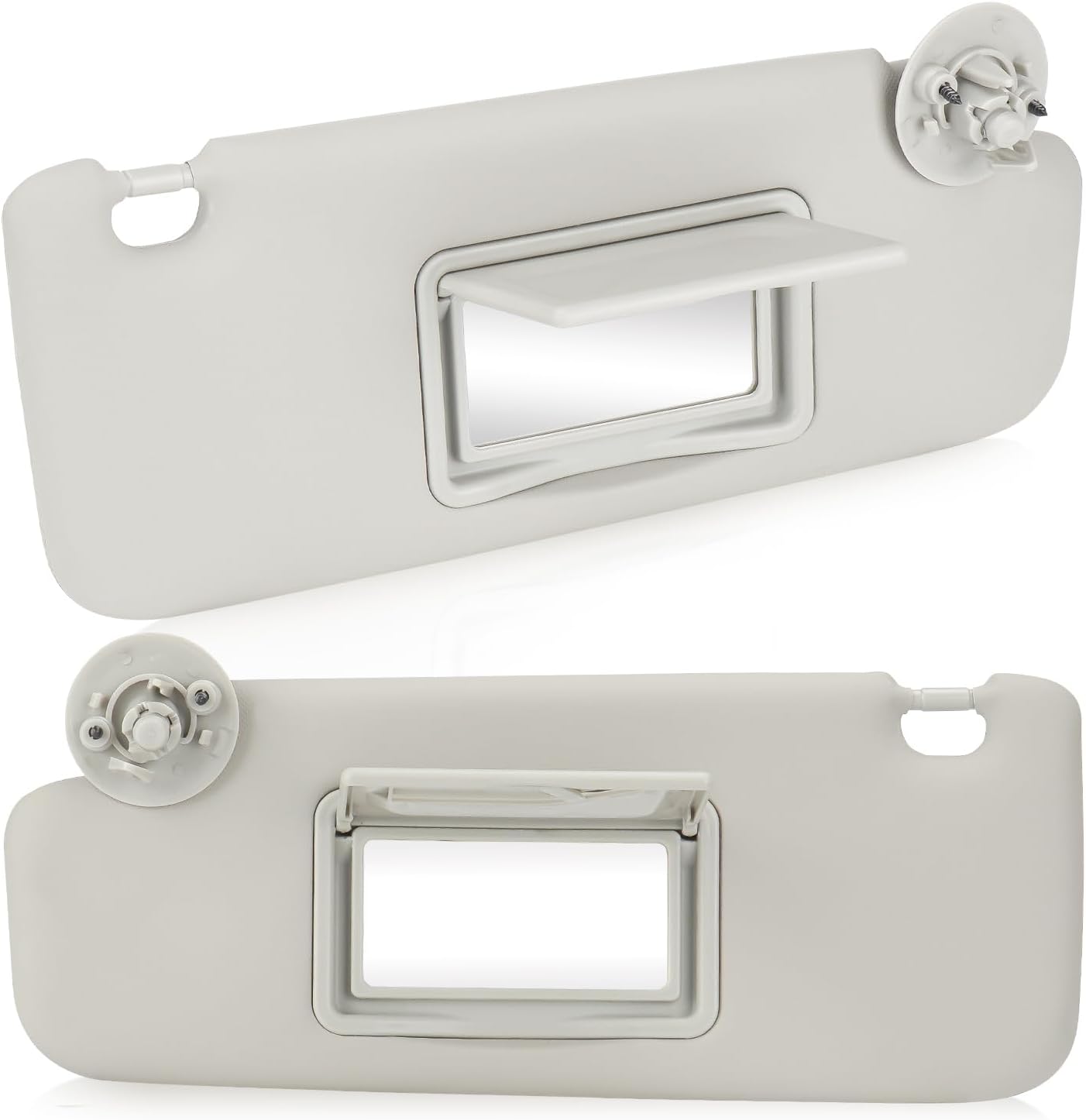 Youxmoto Sun Visor for Chevy Sonic 2012-2019/ Spark 2013 2014 2015 2016, Gray Left Drive and Right Passenger Side Sun Visor Replaces# P95327509, P95327507, with Vanity Mirror, 1 Pair