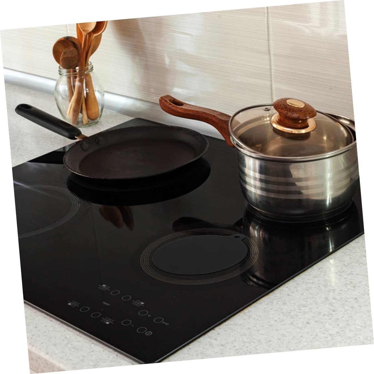 HANABASS 10piezas Protector De Inducción De Silicona y Antideslizante para Cocinas y Superficies Fácil De Limpiar