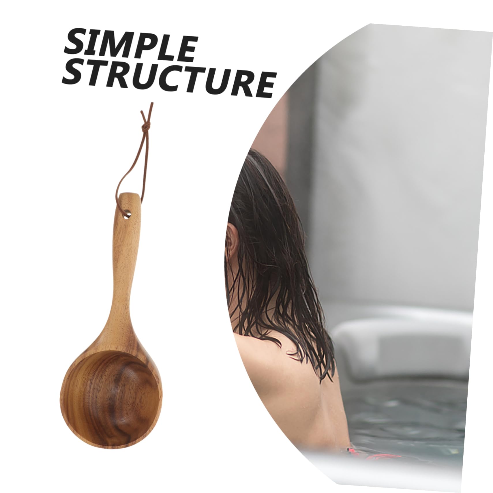 COLLBATH Bath Water Scoop Tool Water Spoons Bath Ladle Water Ladle for Bath Tea Ceremony Spoon Water Dipper Spoon Bathing Spoon Bathing Ladle Sauce Spoon Kitchen Water Spoon Wood