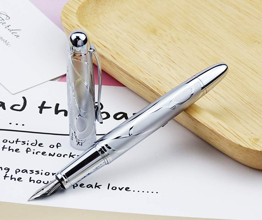 HongDian 5010 Stylo plume en acier inoxydable avec pointe extra fine