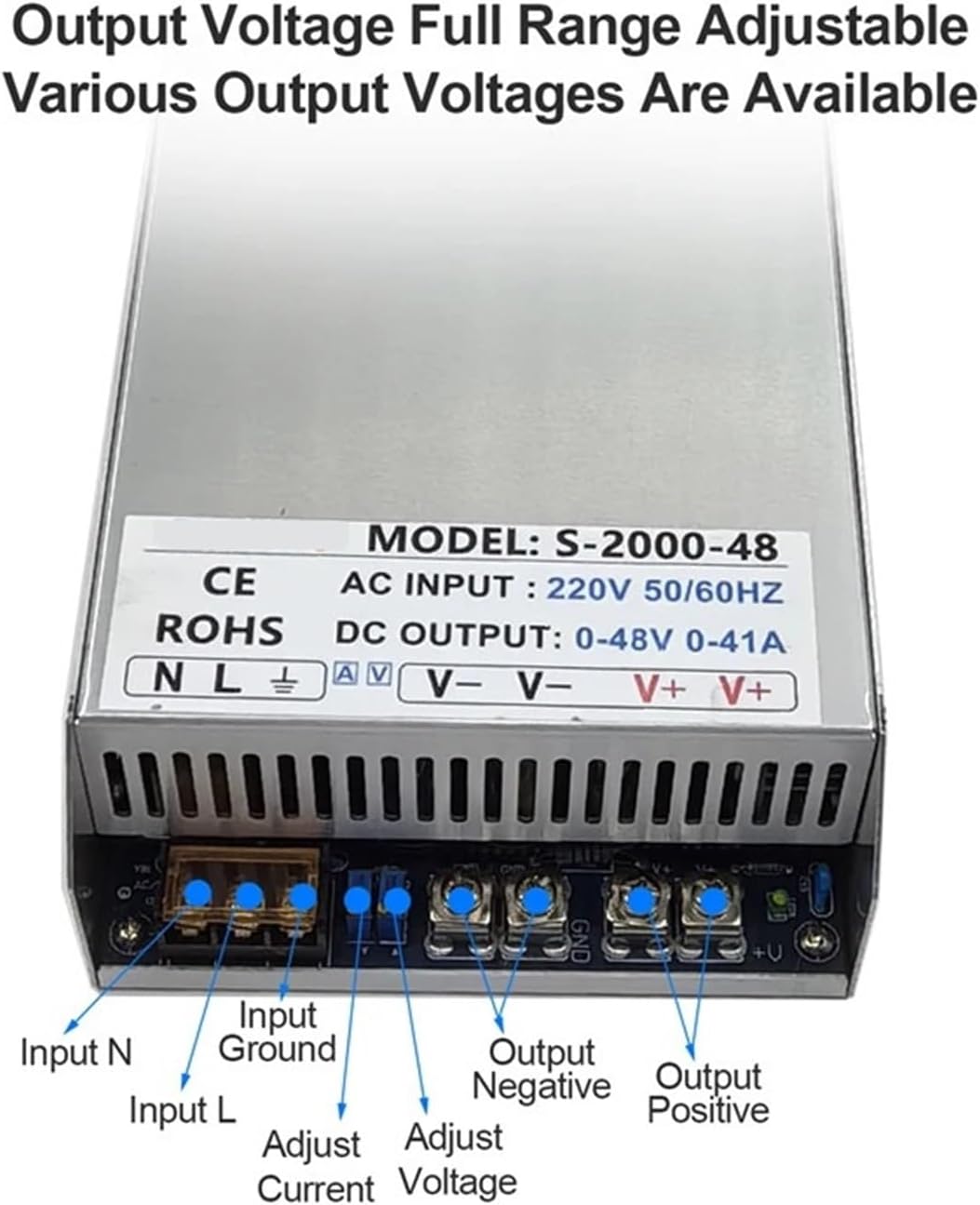 1500W Adjustable Switching Power Supply AC 110VAC or 220VAC to DC 0-12V 24V 36V 48V 60V 80V 90V 110V 220V 300V(110 V,0-80V 0-18A_1500W)