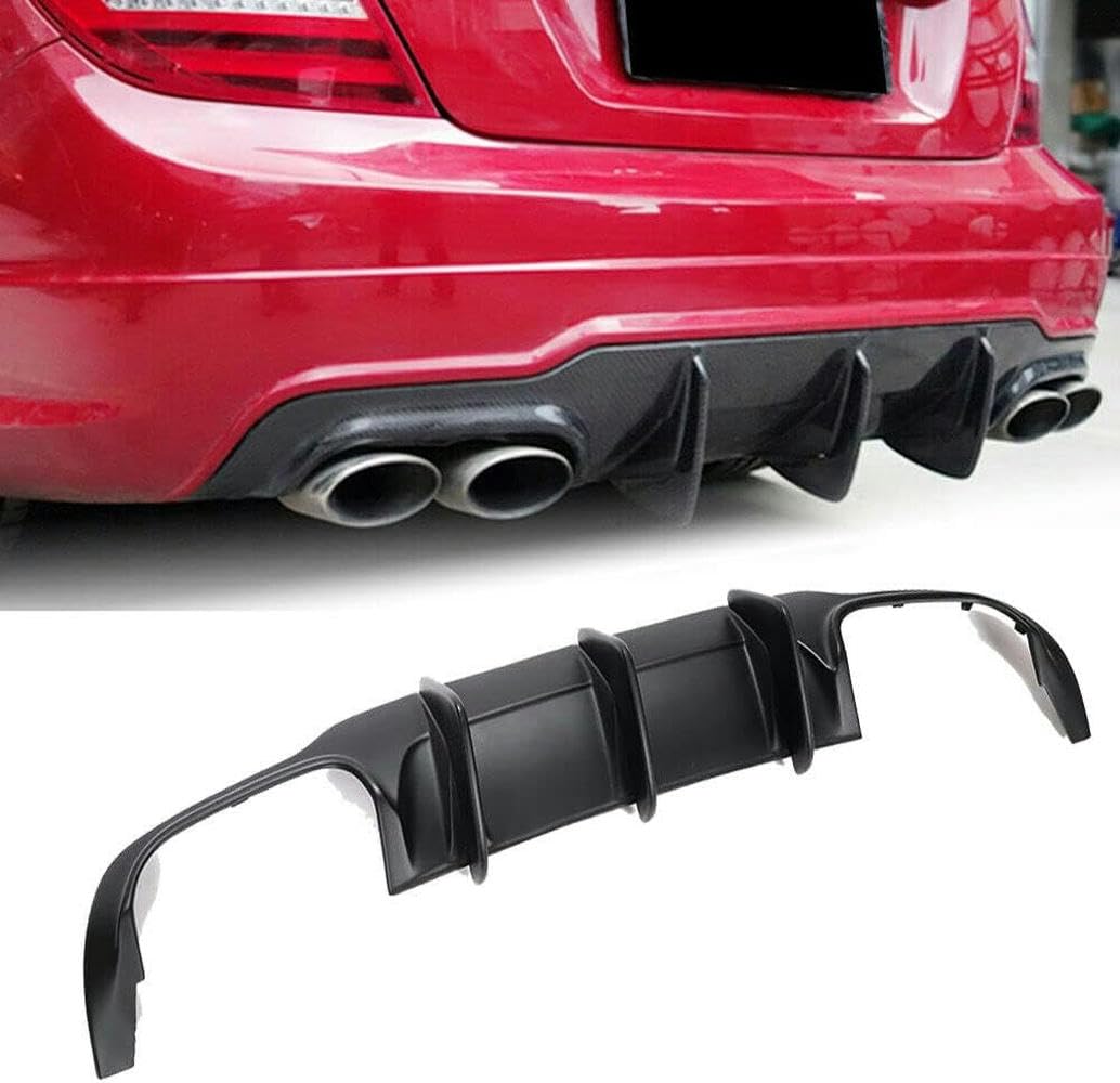 W204 Cf Diffusor + Heckspoiler, Passend Für Mercedes Benz W204 Sport C250 C300 C63 Amg Limousine 2012–2015, Kohlefaser-Unterlippenschutz, Kofferraumdeckel, Heckspoilerflügel