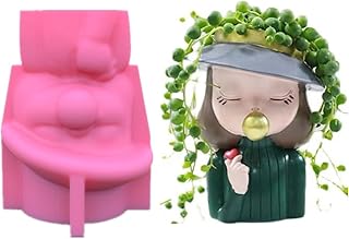 appuivbt Girl Blowing Bubbles Flower Pot Concrete Flower Pot Mold,Succulent Planter Pot Mold,Epoxy Resin Cement Clay Mould