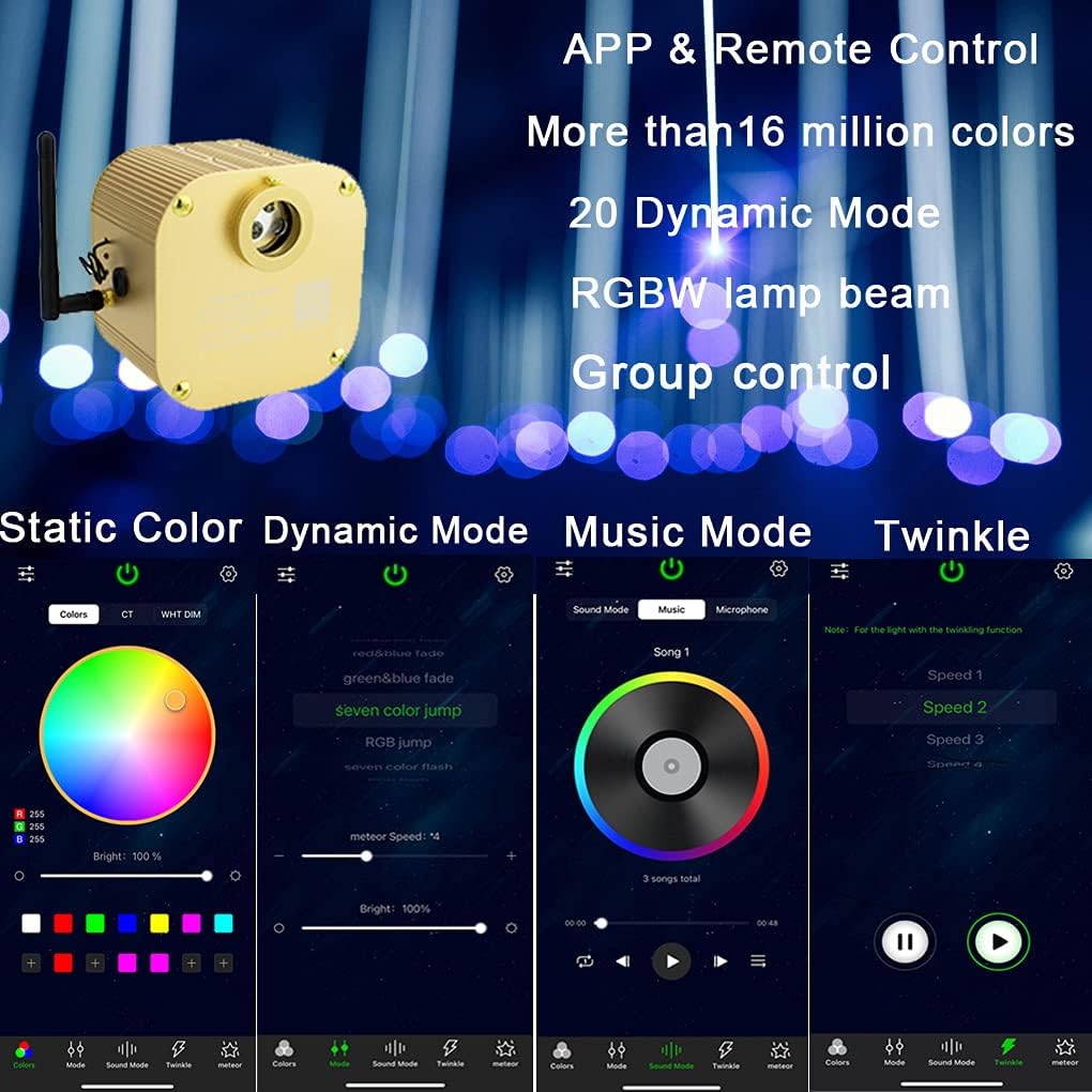 Bеѕt Cуbеr Mоndау 🔥 AZIMOM Bluetooth Control 16W Twinkle Fiber Optic Lights Star Ceiling Lighting Kits Mixed 430pcs 9.8ft Fiber Strands Remote RGBW Sound Activated Light Engine Car Home Indoor Ceiling Lighting Décor 🔥 Hоt Dеаlѕ AZIMOM Bluetooth Control 16W Twinkle Fiber Optic Lights Star Ceiling Lighting Kits Mixed 430pcs 9.8ft Fiber Strands Remote RGBW Sound Activated Light Engine Car Home Indoor Ceiling Lighting Décor