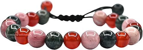 Miniatura 182 de Natural Healing Crystal Bracelet for Women - Mens Bracelet Energy Balancing Gemstones Set - Adjustable Stone Bead Bracelet for Men and Women - Anger