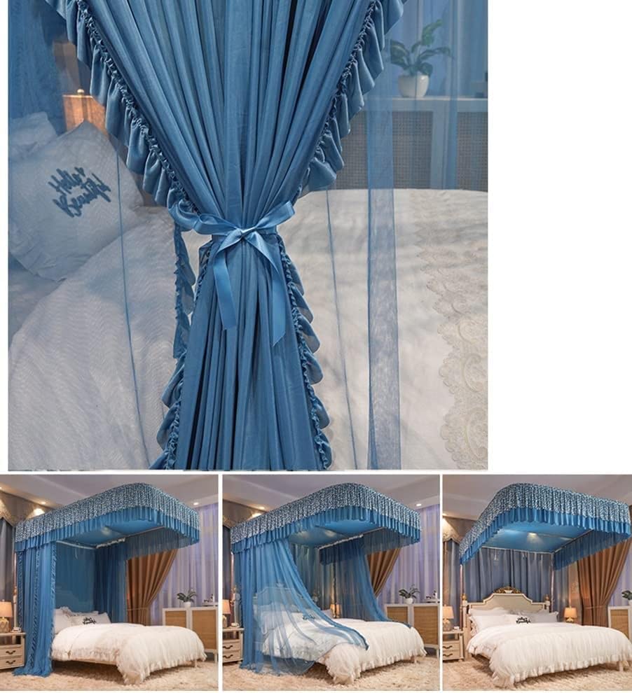 Mosquitera con dosel para cama doble de lujo con soporte en U 2