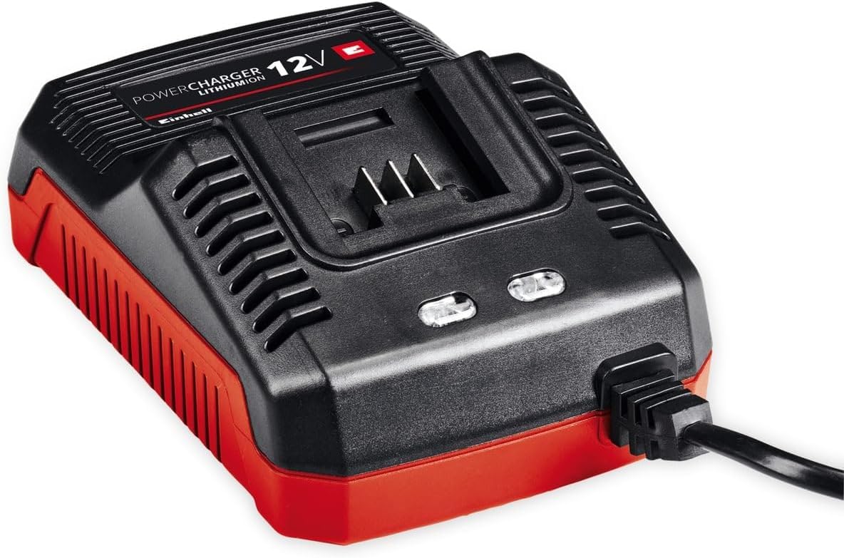 Einhell Taladro atornillador a batería TE-CD 12/1 X-Li (Li-Ion, caja cambios 2 veloc., portabrocas desmontable, electrónica veloc., LED, empuñadura suave, incl. 2,0 Ah batería + 45 min. cargador)