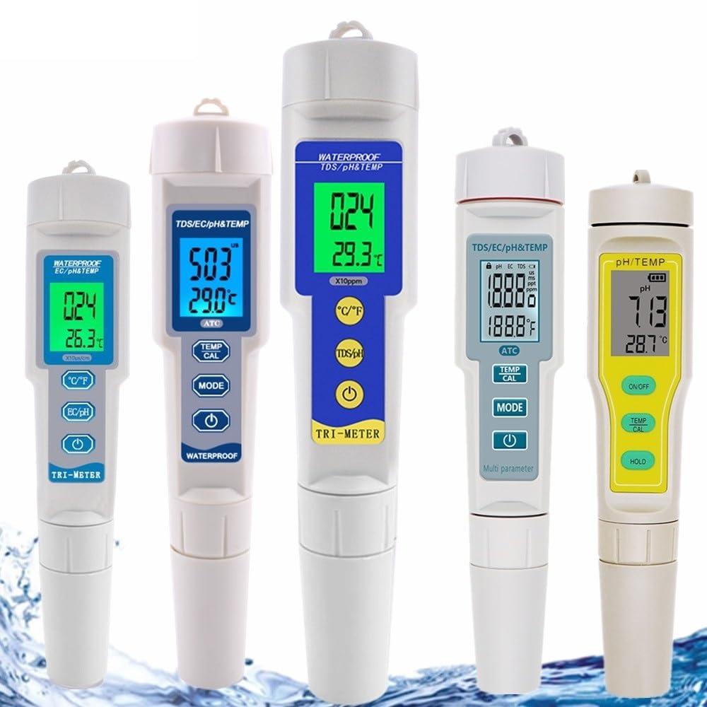 Professional 4 in 1 TDS PH EC Temp Meter PH Tester Water Quality Testing Temperature Monitor Pen Acid Base Measurement Tools(150A)