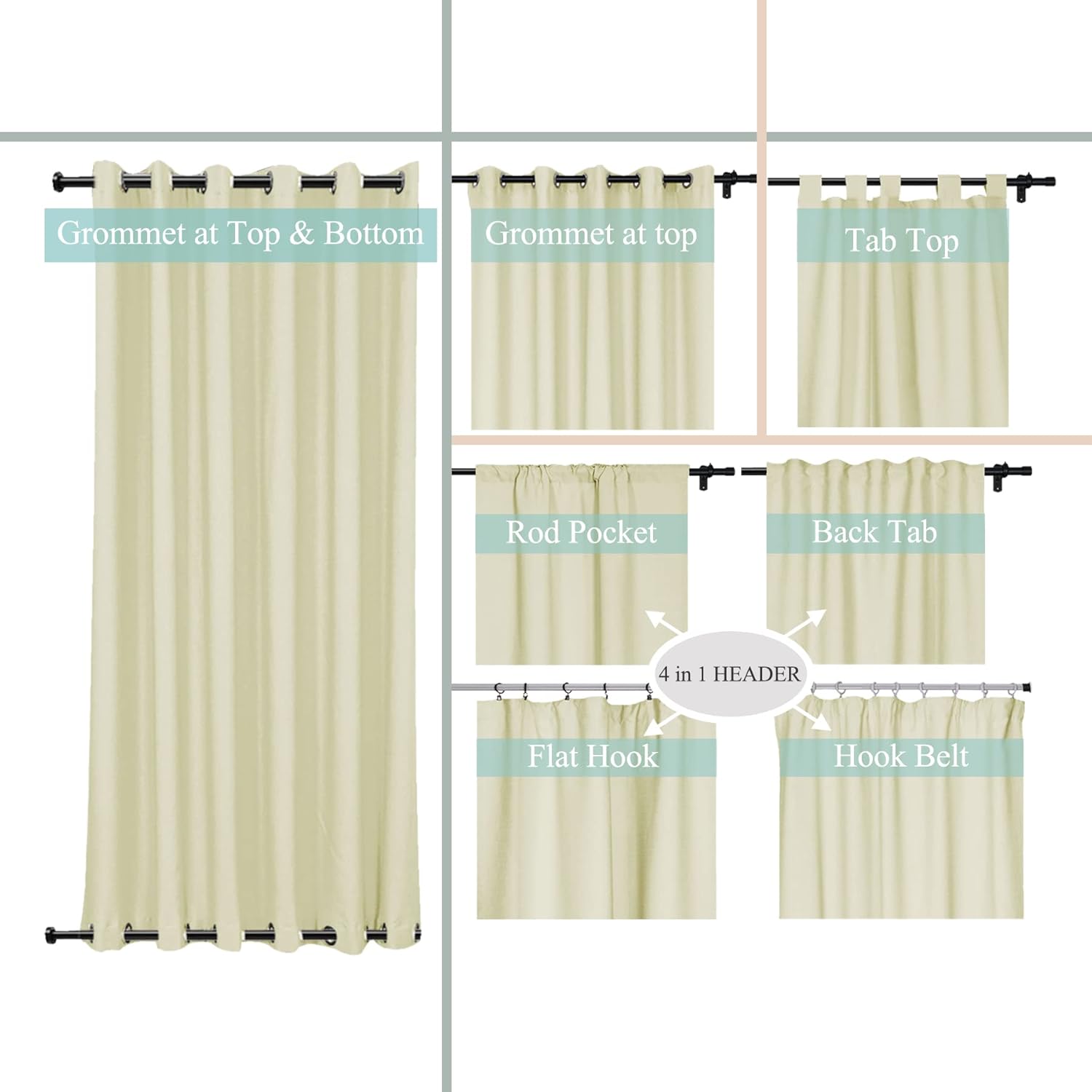 Macochico Grommet at Top Outdoor Curtains Custom Made Pricing Adjuster for Special Size Special Header Type Special Material, 1 Panel