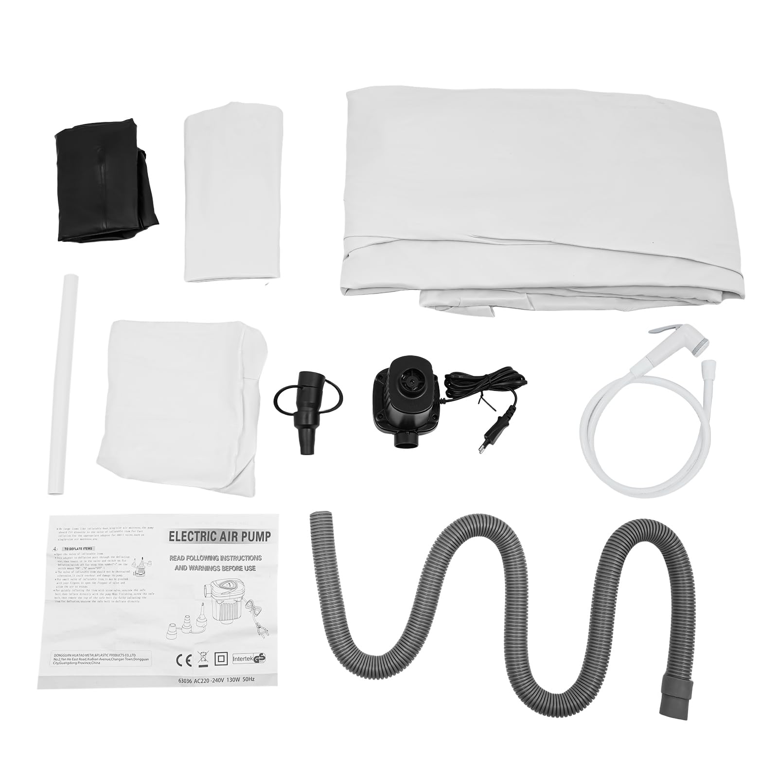 Vasca gonfiabile portatile per adulti - PVC doccia 130 W bianco - aria piscina casa spa