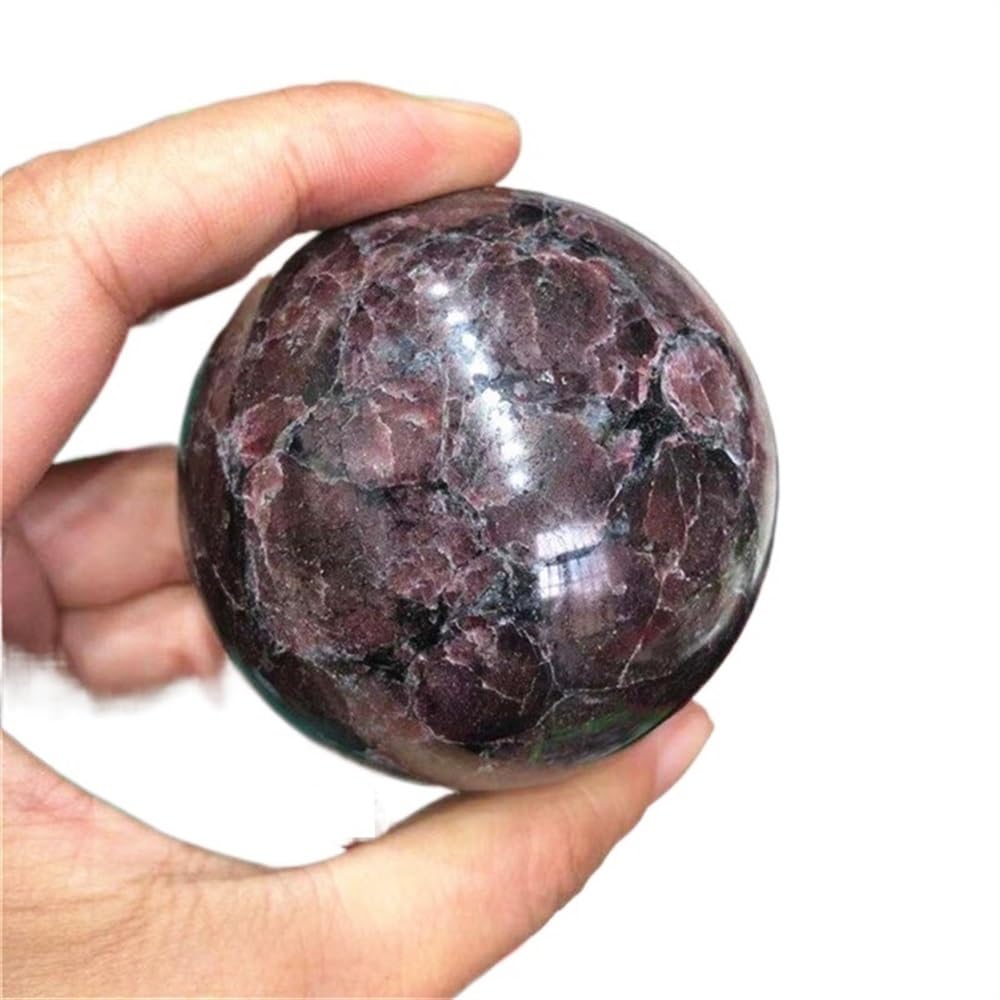 FOPURE Quartz Crystals Sphere Ball Astrophyllite Garnet Crystal for Home Decoration (Size : Approx40-60mm)