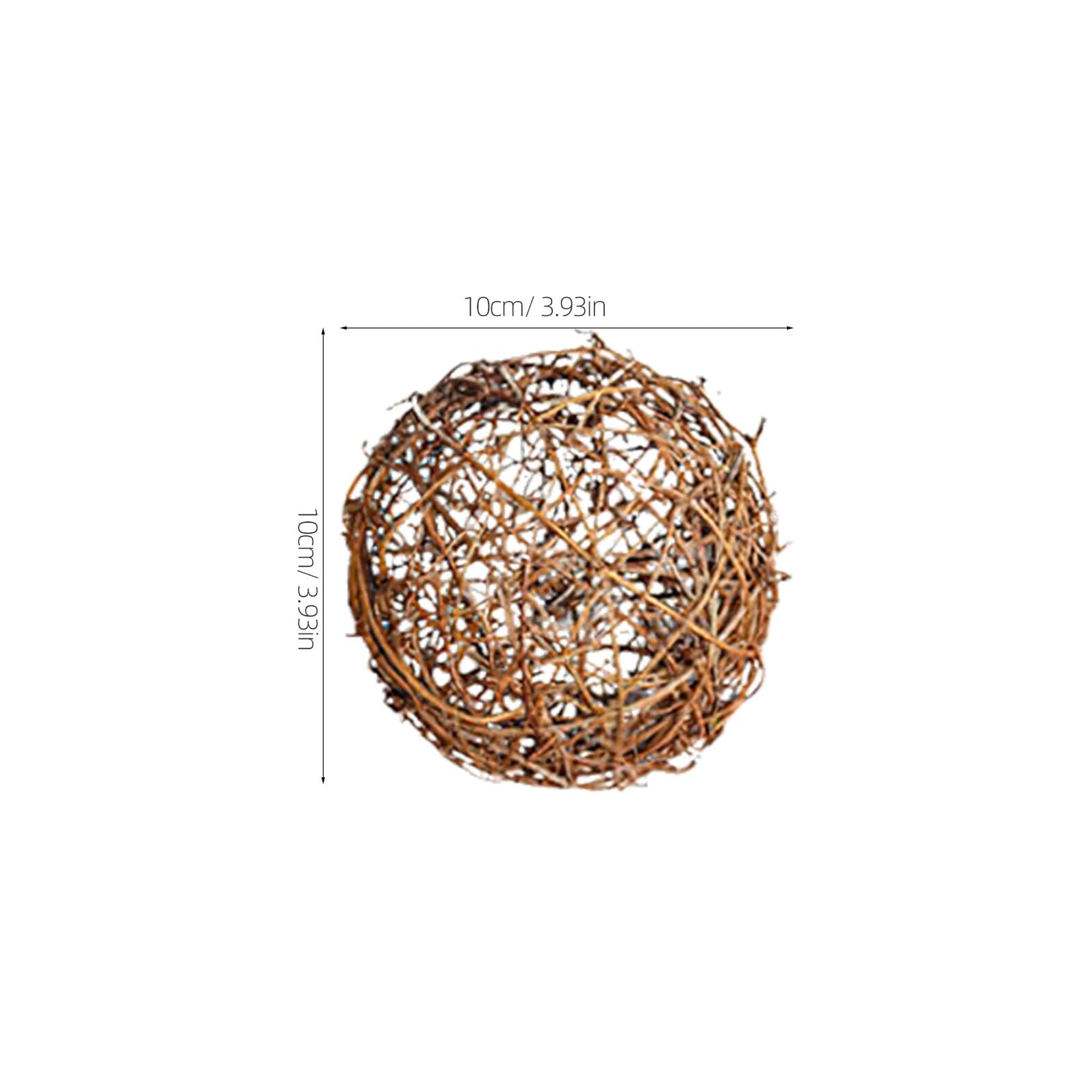 ULTECHNOVO 10 Palline Decorative in Rattan da Appendere 10Pezzi per Natale e Matrimonio, Ornamenti Naturali per Bar, caffè e Decorazioni Domestiche