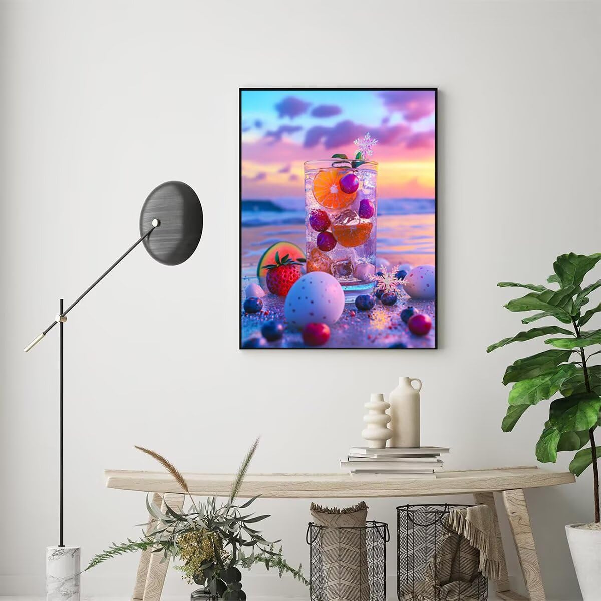 Dipingere con i Numeri Frutta, Paint by Numbers Adulti Oceano, Fai da te Creativi Adulti Quadri da Dipingere Numerati Kit per Decorazione Della Parete di Casa, Regalo 70x95 cm Senza Cornice O9-S