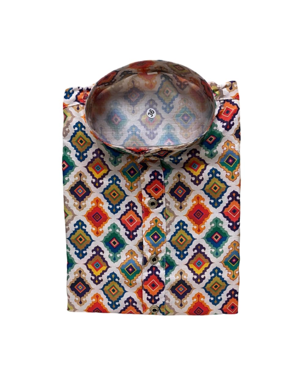 foxdx Men's Ethnic Full-Sleeve Printed Kurta - Traditional Indian Wear for Festive and Casual Occasions - Comfortable Cotton Blend - Multicolor-picture-44