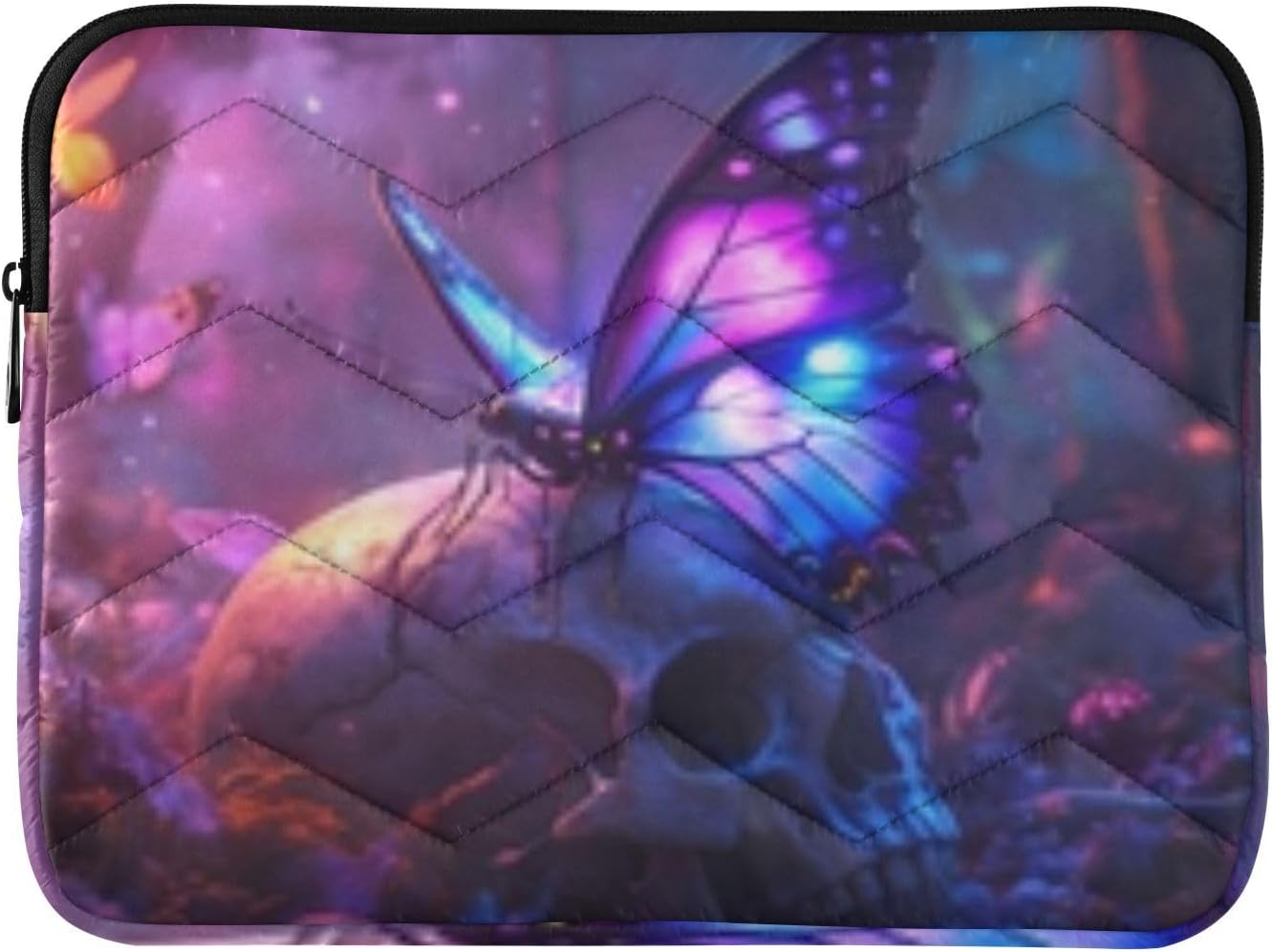 ALAZA Colorful Butterfly Skull Laptop Sleeve Case 13 inch, 13.3 in, Computer Cases for Pad Tablet, Waterproof Briefcase Bag