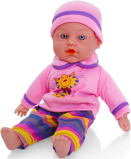 Molly Dolly Lil' Cuddles Baby Doll - My First Doll Suitable From 12 Months - 30cm Soft Body Doll - Baby Dolls For Girls Age 1 - 6 Years