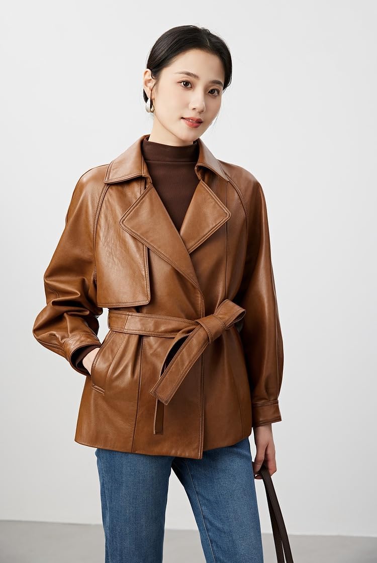 JINLUN レザージャケット レディース 本革 ラム ラム革 革ジャン ライダースジャケット ジャケット スリム おしゃれ シングル アウ