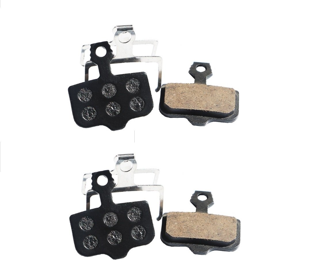 JuscyclingResin Organic Semi-Metal Brake Pads for Avid Elixir R Cr Mag 9 7 5 3 1 Xx X0 World Cup, Noise Control, Smooth Braking, Long Life, Kevlar, Copper, 2 Pairs