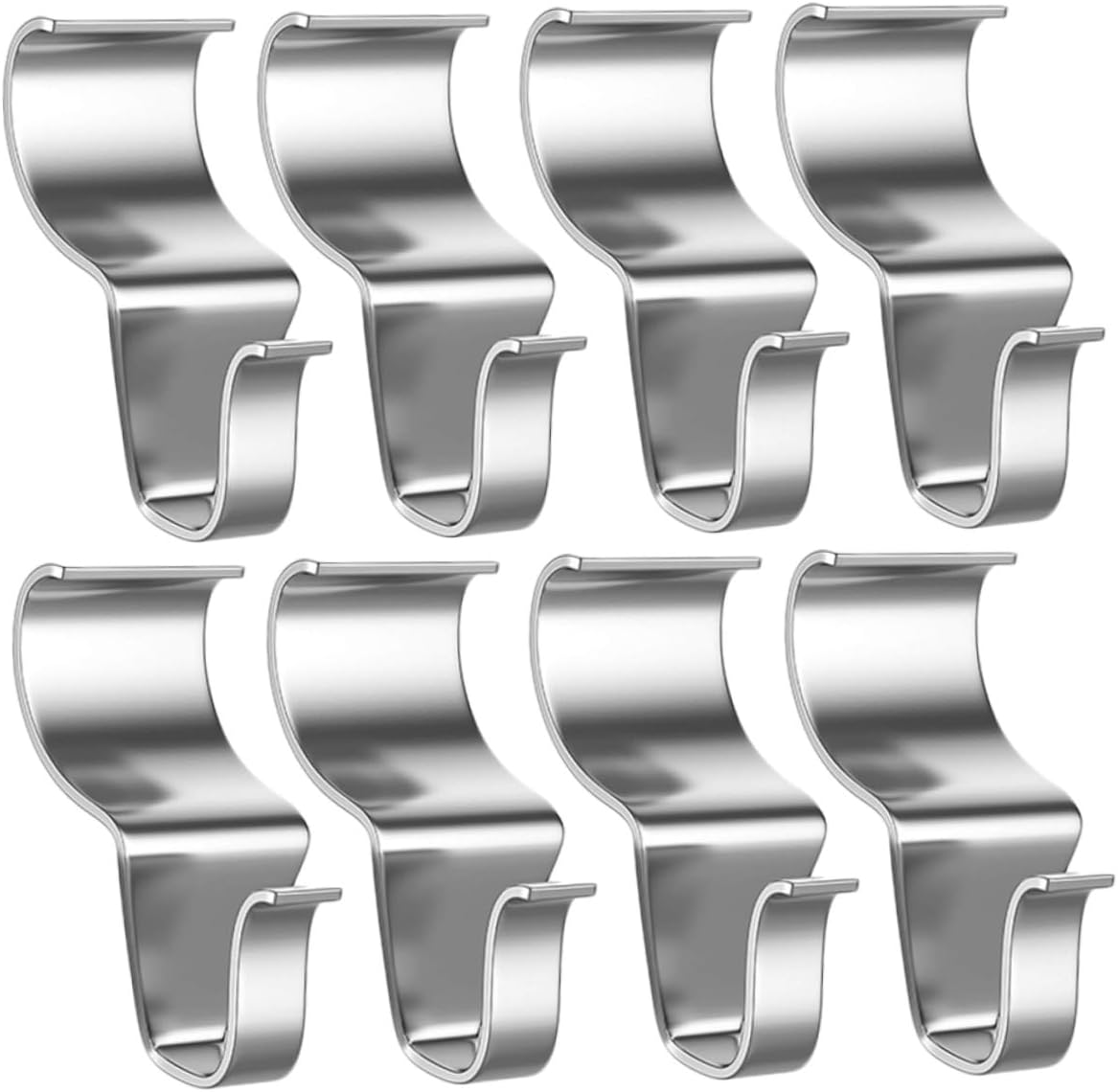Mobestech 8Pcs Stainless Steel No Drilling Siding Clips for Tool Storage