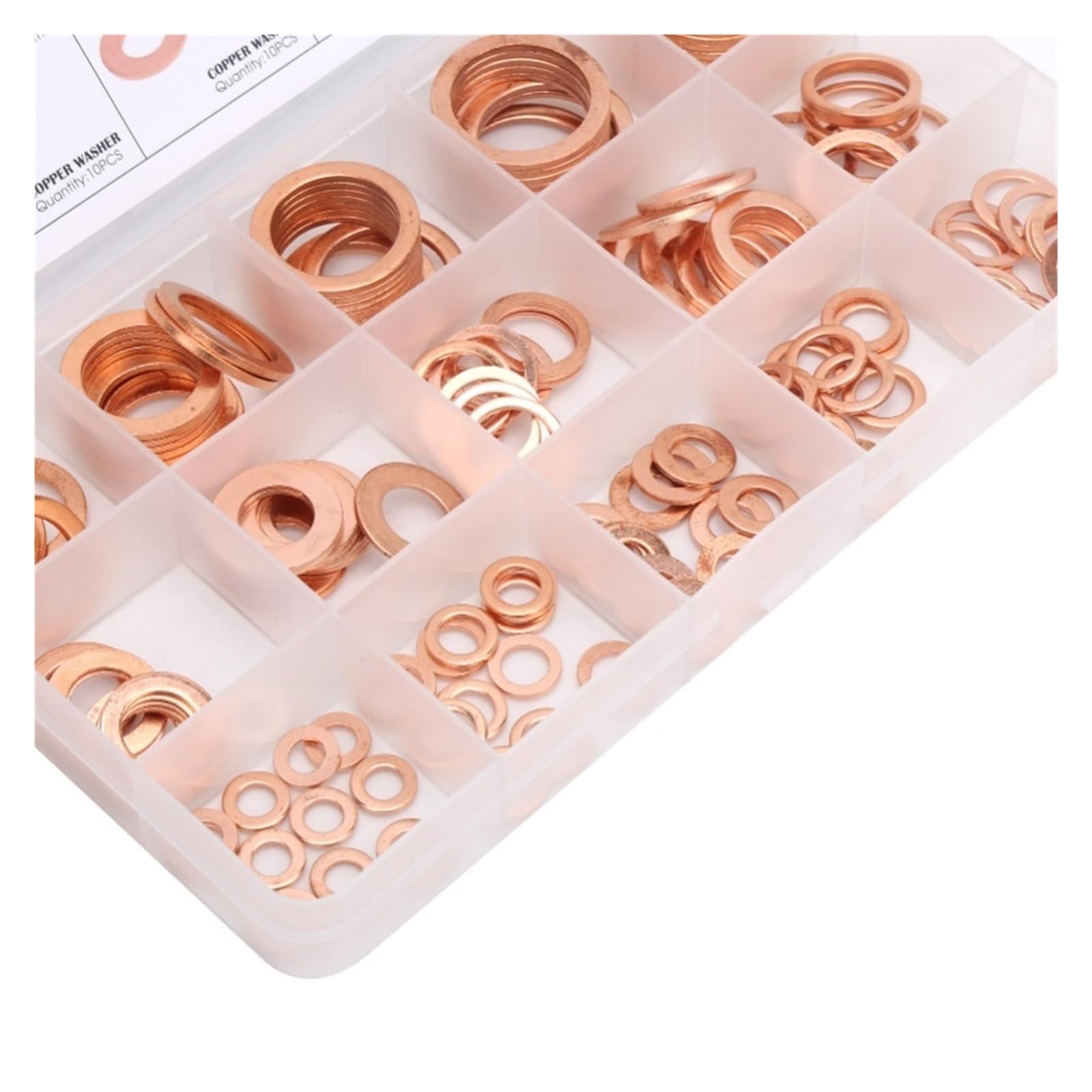 Arandelas planas de cobre 150 Uds anillo de sellado plano junta cobre rojo tórica arandela M5/M6/M8/M10/M12/M14