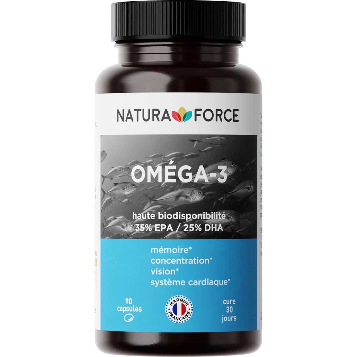 Huile de Poisson - Oméga 3 de Types EPA 35% & DHA 25% - Poissons Sauvages Issus de la Pêche Protégée & Sans Métaux Lourds (1 unité)