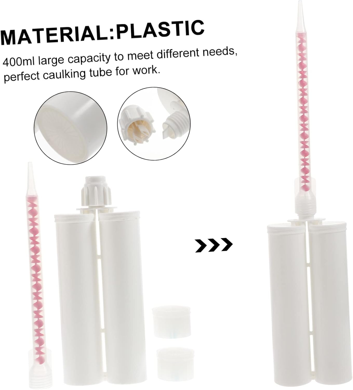 4sets Caulk Tube Refillable Sealant Tube for Kitchen Tile Roof Sealant Caulking Diy Projects Plastic Material Random Color