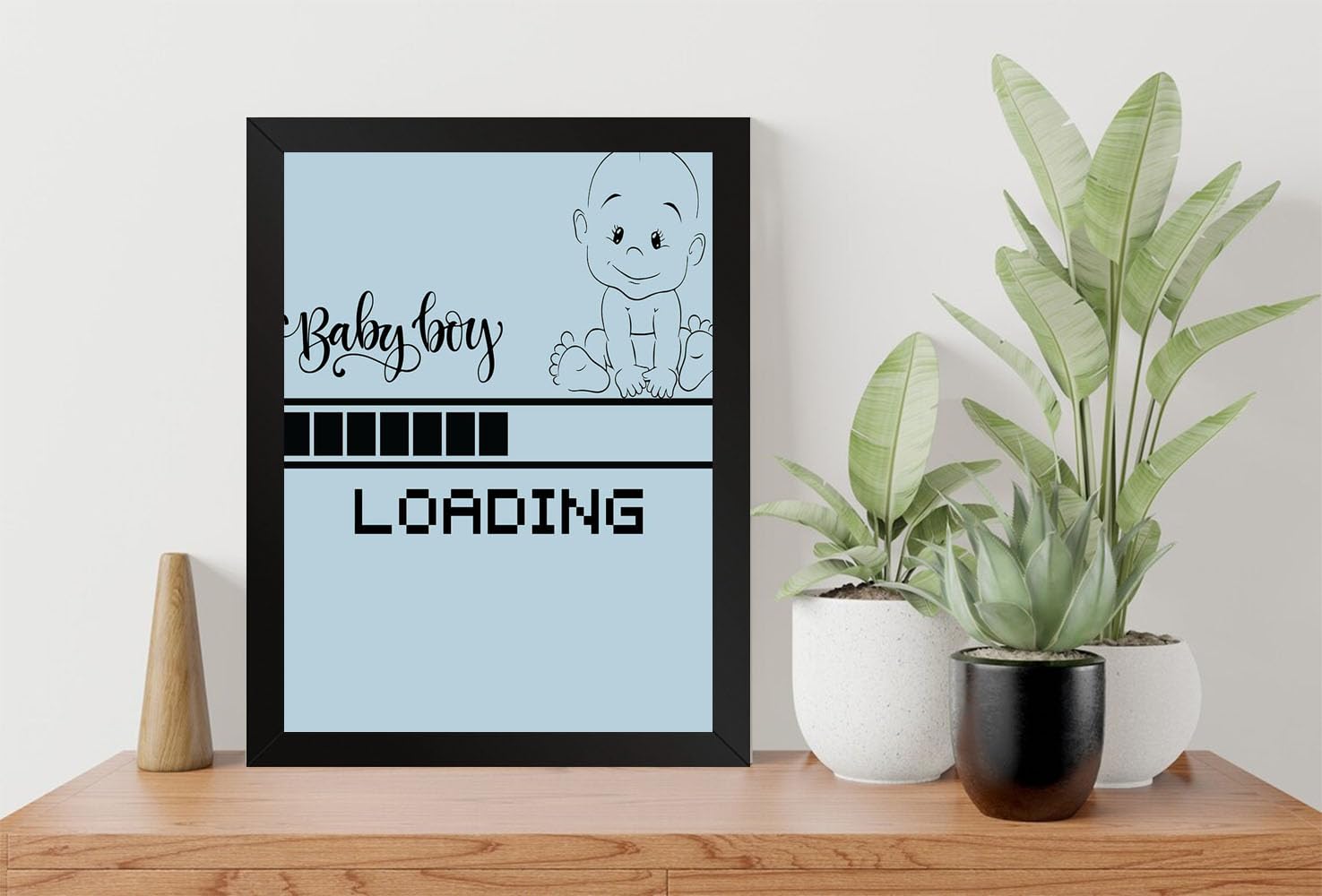 GADGETS WRAPGADGETS WRAP Printed Photo Frame Matte Painting for Home Office Studio Living Room Decoration (9x11inch Black Framed) - Funny T Shirt Infant Pregnancy Child Mother, Loading Baby