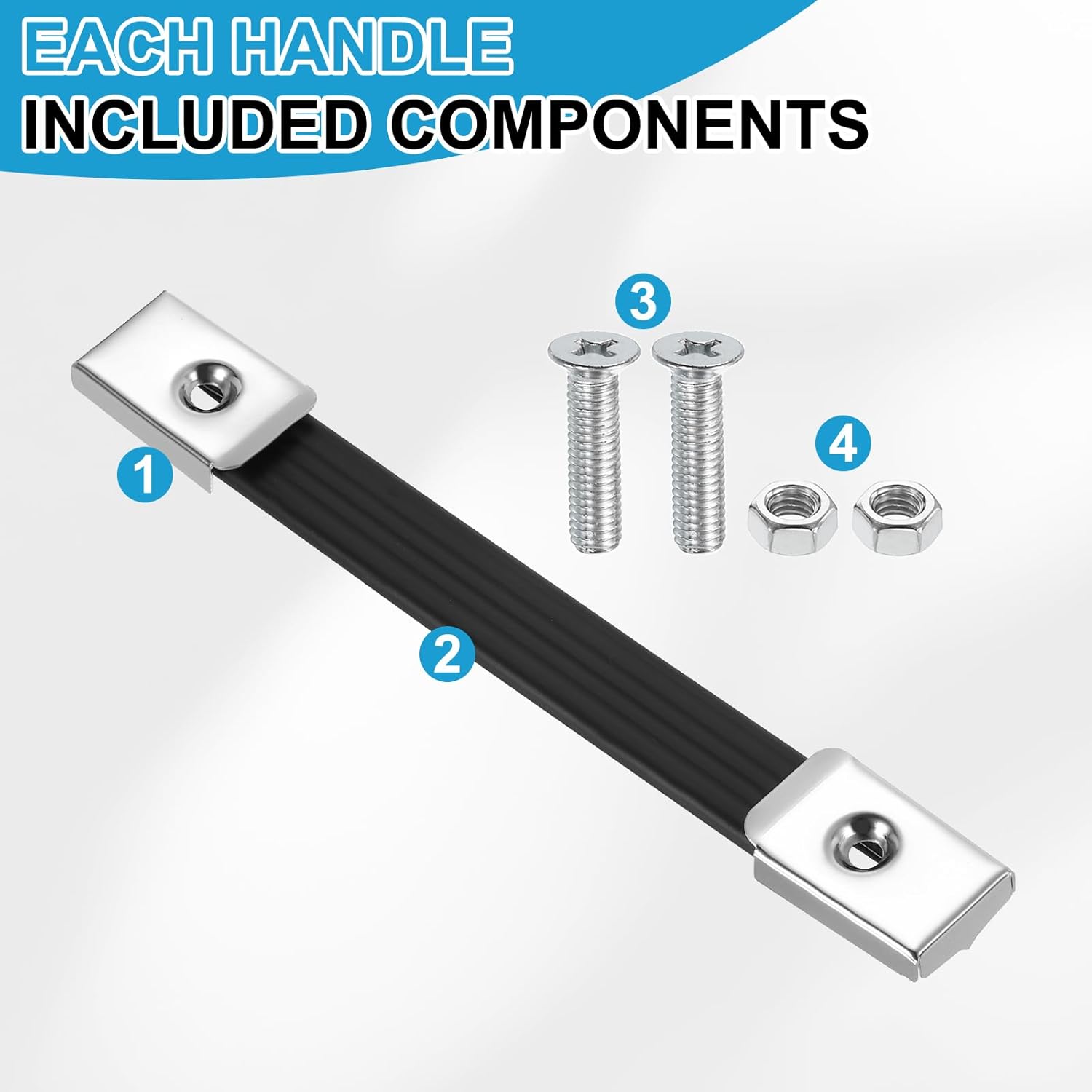 PATIKIL 2 Pieces 8 Inches Speaker Cabinet Strap Handles, Handle Pull Metal Caps Buckle Grasp Strap Hardware for Speaker Flight Case, Silver