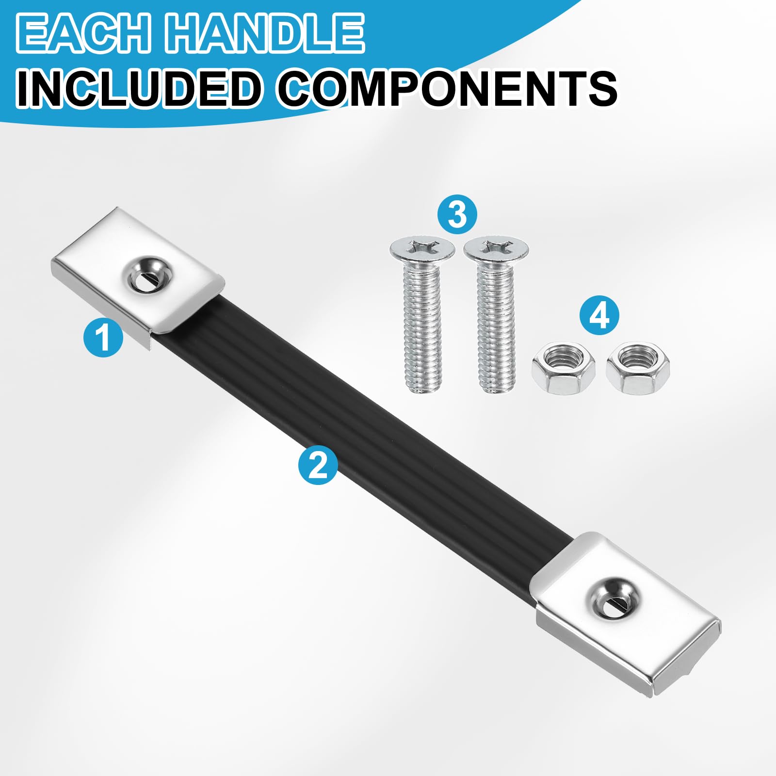 PATIKIL 3 Pièces Poignées à Sangle 8 Pouces pour Enceintes, Poignée de Tirage Coque Métalliques Boucle Sangle Quincaillerie pour Coffret de Transport d'Enceinte, Argent