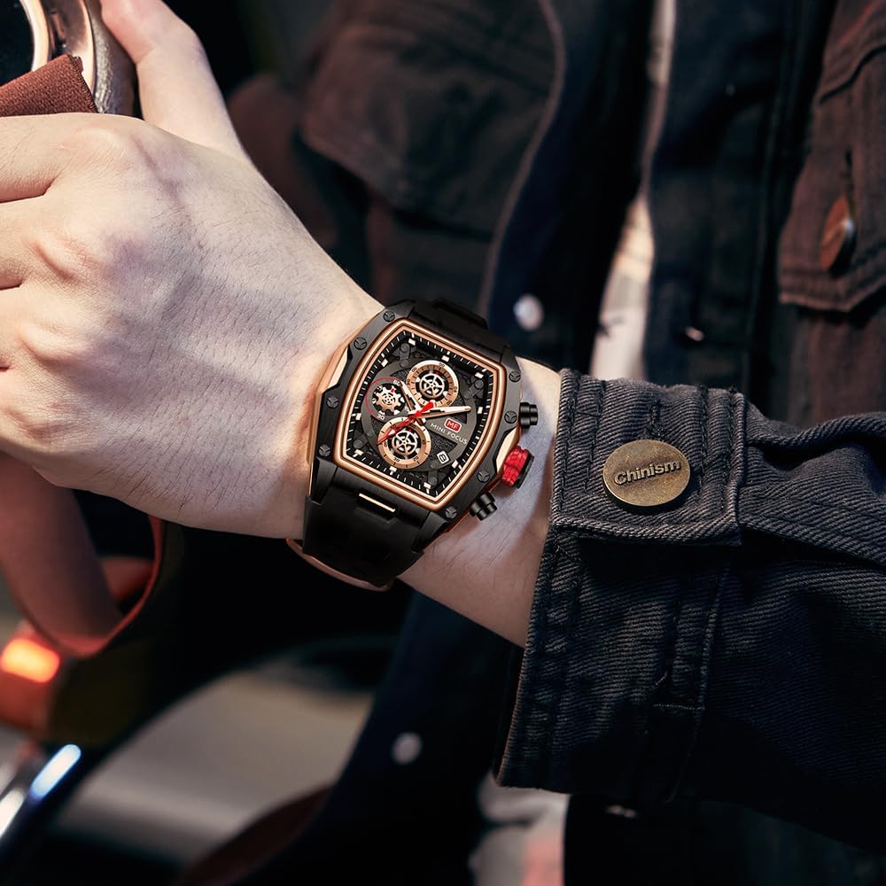 MF MINI FOCUS Men Watches Unique Casual Wrist Watches (Chronograph/Waterproof/Luminous/Calendar) Silicon Band Fashion Watches for Men - Image 3