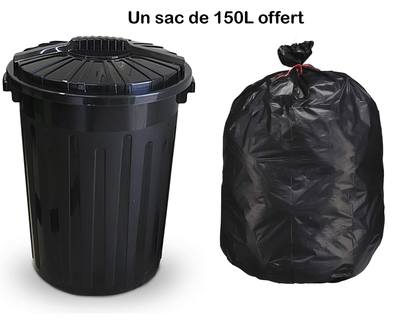 Poubelle 100L Cuisine, Jardin, extérieur avec Couvercle - Gros Volume et Plastique Robuste, résistant extérieur