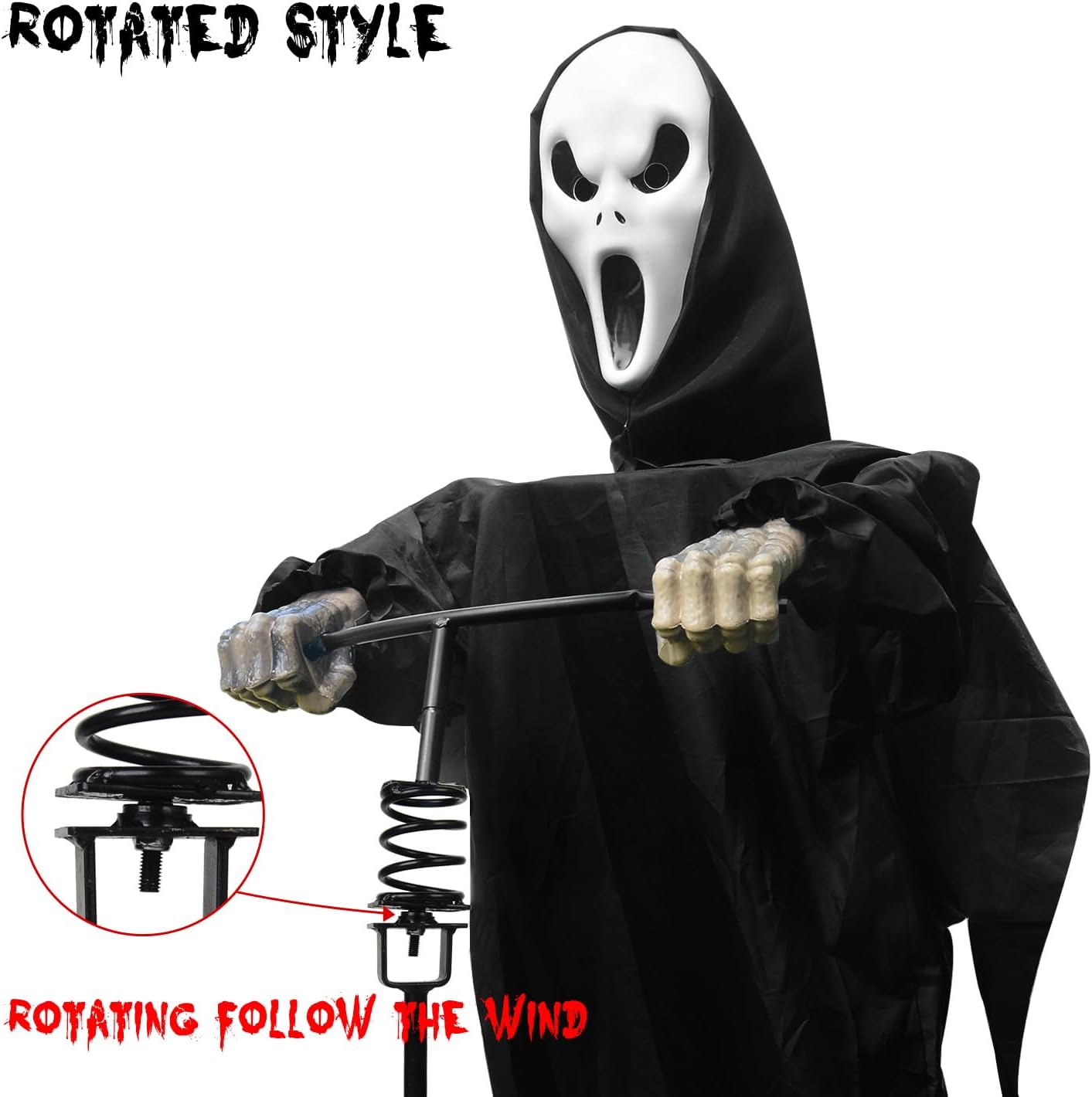 Elevate Your Halloween with the LarpGears 7.5Ft Rotatable Scarecrow Ghost!
