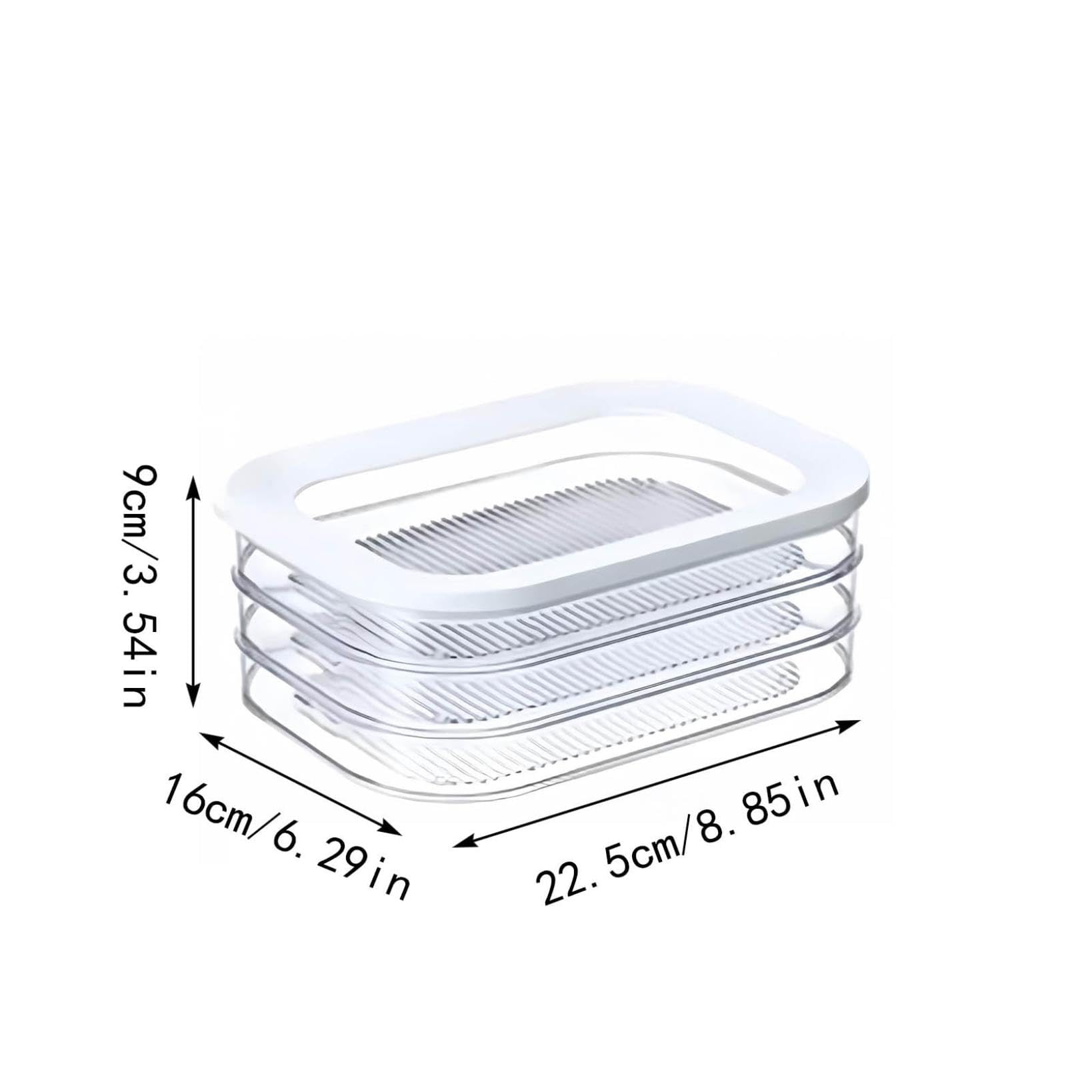 Kühlschrank-Organizer und Aufbewahrung, Delikatfleischbehälter, Lunch-Fleischbehälter für Kühlschrank, Sandwich-Behälter, stapelbares 3er-Set mit transparentem gerahmtem Deckel, Nordic White (500 ml)
